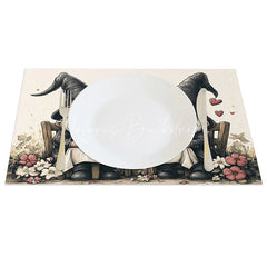 Lofaris Romantic Gnome Dinner Set of 4 Placemats Valentine Couple Decoration Candlelight Meal Table Mat