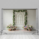 Lofaris Romantic Greenery Floral Wedding Photography Backdrop