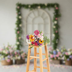 Lofaris Romantic Greenery Floral Wedding Photography Backdrop