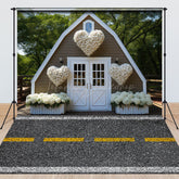 Lofaris Romantic Heart Floral Barn Road Combo Set Backdrop