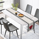 Lofaris Romantic Hearts Plaid Valentines Day Table Runner