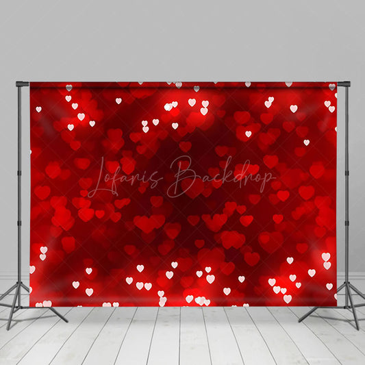 Lofaris Romantic Hot Red Heart Happy Valentines Day Backdrop