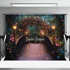 Lofaris Romantic Light Pink Floral Bridge Wedding Backdrop
