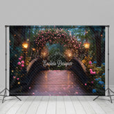 Lofaris Romantic Light Pink Floral Bridge Wedding Backdrop
