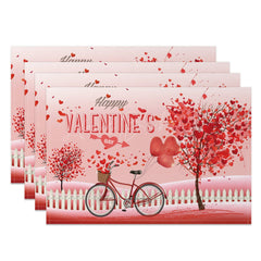 Lofaris Romantic Love Tree Bike Fence Set Of 4 Placemats