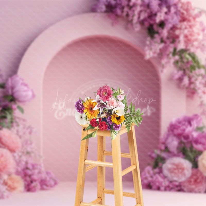 Lofaris Romantic Pink Arch Floral Wedding Photo Backdrop