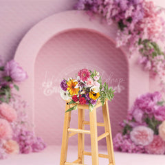 Lofaris Romantic Pink Arch Floral Wedding Photo Backdrop