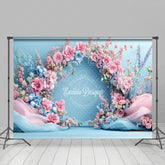 Lofaris Romantic Pink Blue Floral Wedding Photo Backdrop