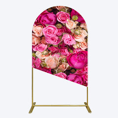 Lofaris Romantic Pink Champagne Rose Wedding Arch Backdrop