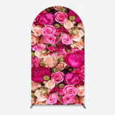 Lofaris Romantic Pink Champagne Rose Wedding Arch Backdrop