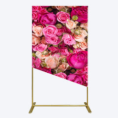 Lofaris Romantic Pink Champagne Rose Wedding Rectangle Backdrop