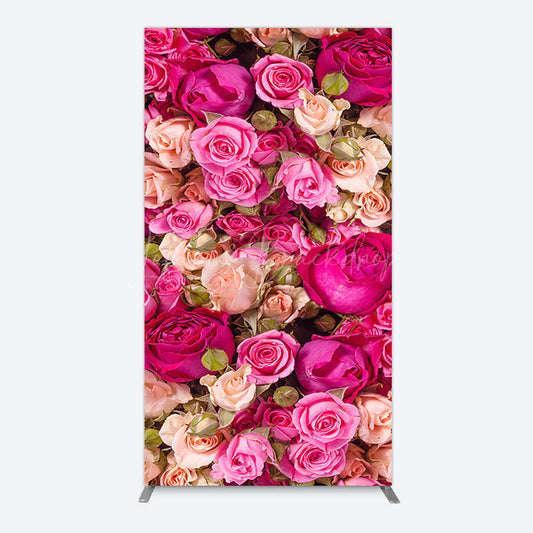 Lofaris Romantic Pink Champagne Rose Wedding Rectangle Backdrop