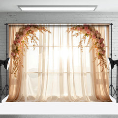Lofaris Romantic Pink Floral Arch Sweet Wedding Backdrop