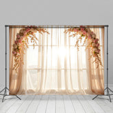 Lofaris Romantic Pink Floral Arch Sweet Wedding Backdrop