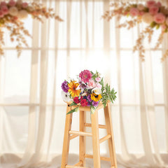 Lofaris Romantic Pink Floral Arch Sweet Wedding Backdrop