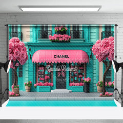 Lofaris Romantic Pink Floral Tree Green Luxury Store Backdrop