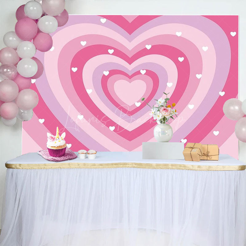 Lofaris Romantic Pink Heart Happy Birthday Backdrop For Girl