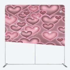 Lofaris Romantic Pink Heart Wedding Square Tension Backdrop