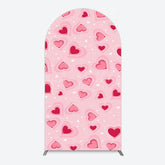 Lofaris Romantic Pink Hearts Valentines Day Arch Backdrop