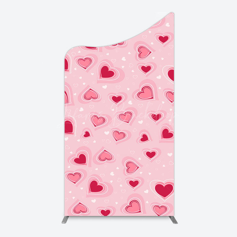 Lofaris Romantic Pink Hearts Valentines Day Arch Backdrop