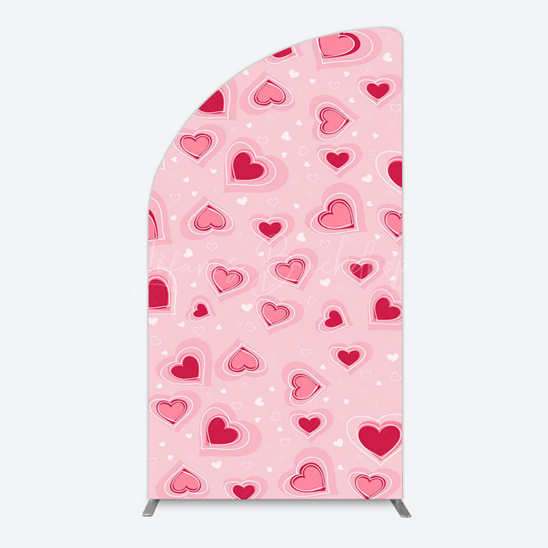 Lofaris Romantic Pink Hearts Valentines Day Arch Backdrop
