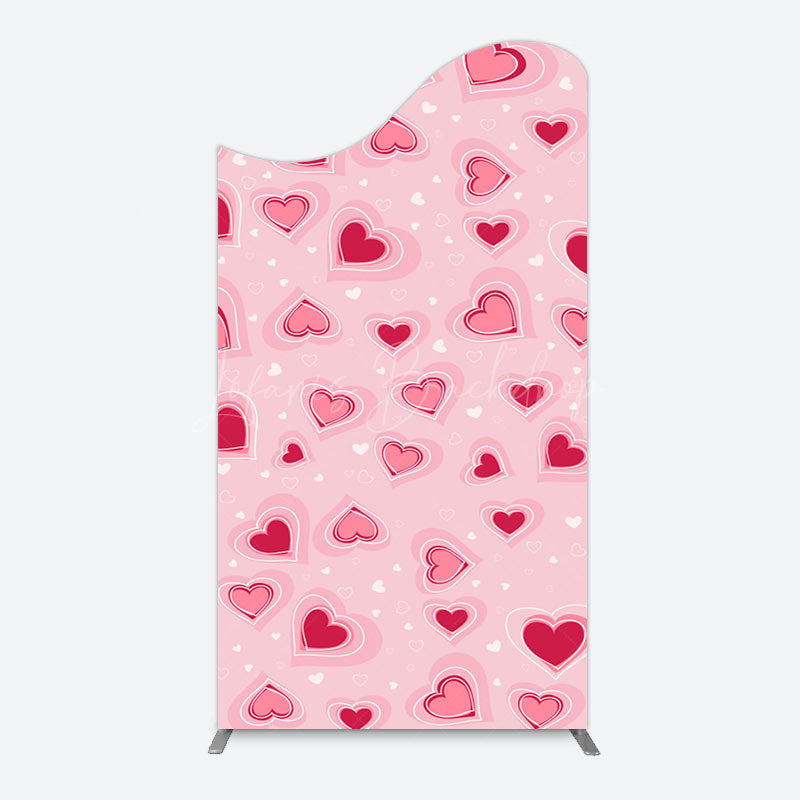 Lofaris Romantic Pink Hearts Valentines Day Arch Backdrop