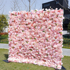 Lofaris Romantic Pink Rose Wedding Artificial Flower Wall