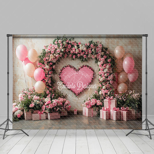 Lofaris Romantic Plant Pink Floral Arch Balloon Gift Backdrop