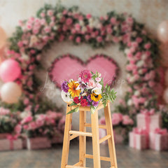 Lofaris Romantic Plant Pink Floral Arch Balloon Gift Backdrop
