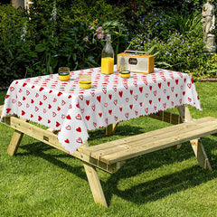 Lofaris Romantic Random Red Heart Rectangle Tablecloth