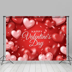 Lofaris Romantic Red Hearts Ribbon Valentines Day Backdrop