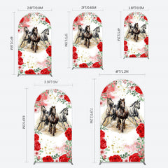 Lofaris Romantic Red Rose Horse Kentucky Derby Arch Backdrop