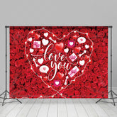 Lofaris Romantic Red Rose White Heart Love You Backdrop