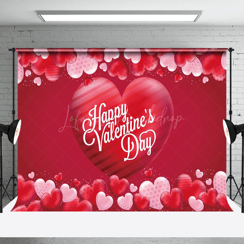 Lofaris Romantic Red Valentines With Heart Motifs Backdrop