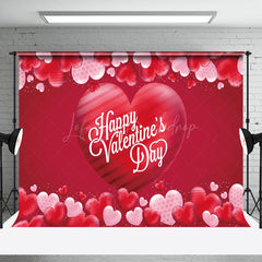 Lofaris Romantic Red Valentines With Heart Motifs Backdrop