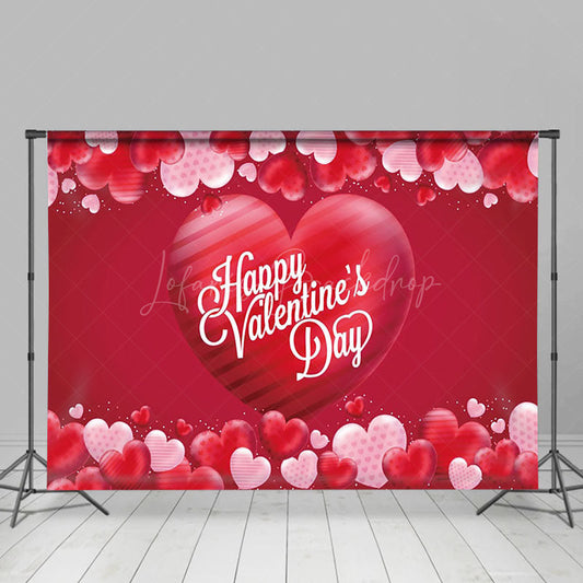 Lofaris Romantic Red Valentines With Heart Motifs Backdrop