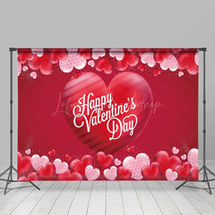 Lofaris Romantic Red Valentines With Heart Motifs Backdrop