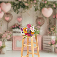 Lofaris Romantic Retro Pink Balloons Valentines Day Backdrop