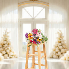 Lofaris Romantic Rose Holy White Palace Door Wedding Backdrop