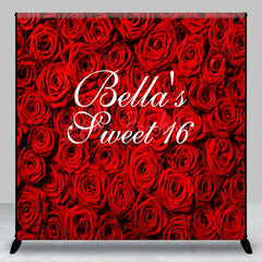 Lofaris Romantic Rose Sweet 16 Custom Name Birthday Backdrop