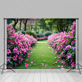 Lofaris Romantic Summer Lawn Flowers Wedding Photo Backdrop