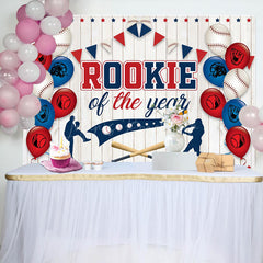Lofaris Rookie Of The Year Baseball Party Backdrop