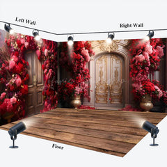 Lofaris Rose Arch Luxury Door Valentines Room Set Backdrop