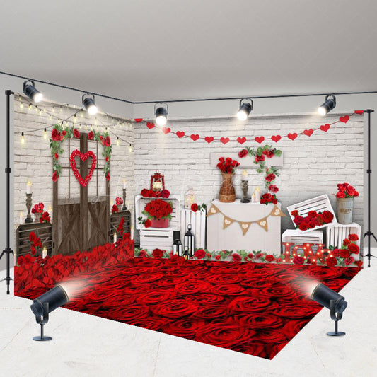 Lofaris Rose Floor Romantic Valentines Vibe Room Set Backdrop
