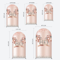 Lofaris Rose Gold Balloon Glitter 80th Birthday Arch Backdrop