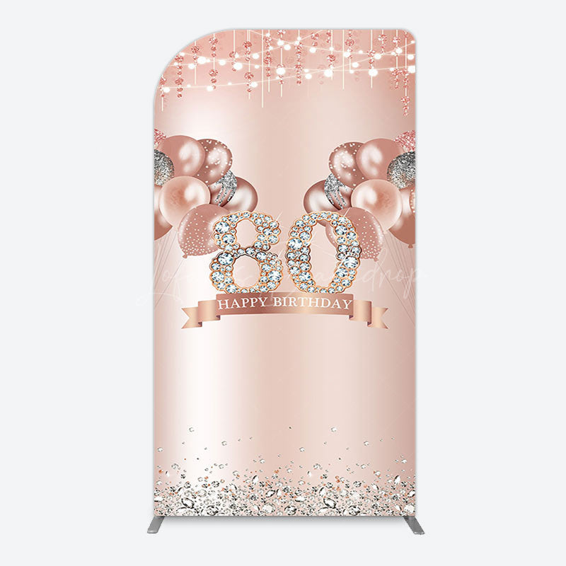Lofaris Rose Gold Balloon Glitter 80th Birthday Arch Backdrop