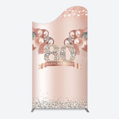 Lofaris Rose Gold Balloon Glitter 80th Birthday Arch Backdrop