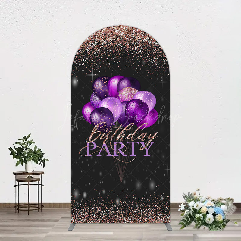 Lofaris Rose Gold Glitter Balloons Birthday Arch Backdrop