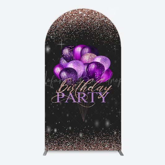 Lofaris Rose Gold Glitter Balloons Birthday Arch Backdrop