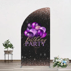 Lofaris Rose Gold Glitter Balloons Birthday Half Moon Arch Backdrop